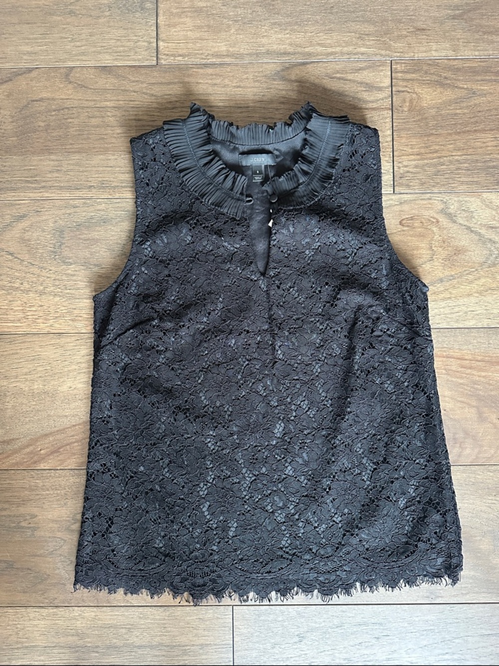 J.Crew Lace Ruffle Neck Blouse